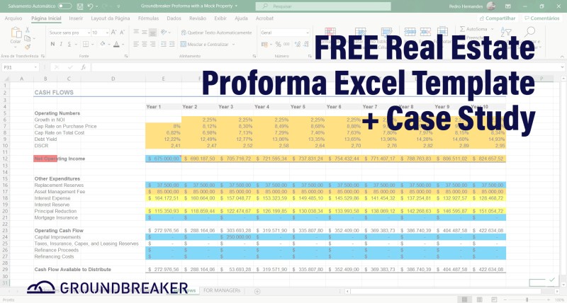 Free Real Estate Proforma Excel Template   Case Study